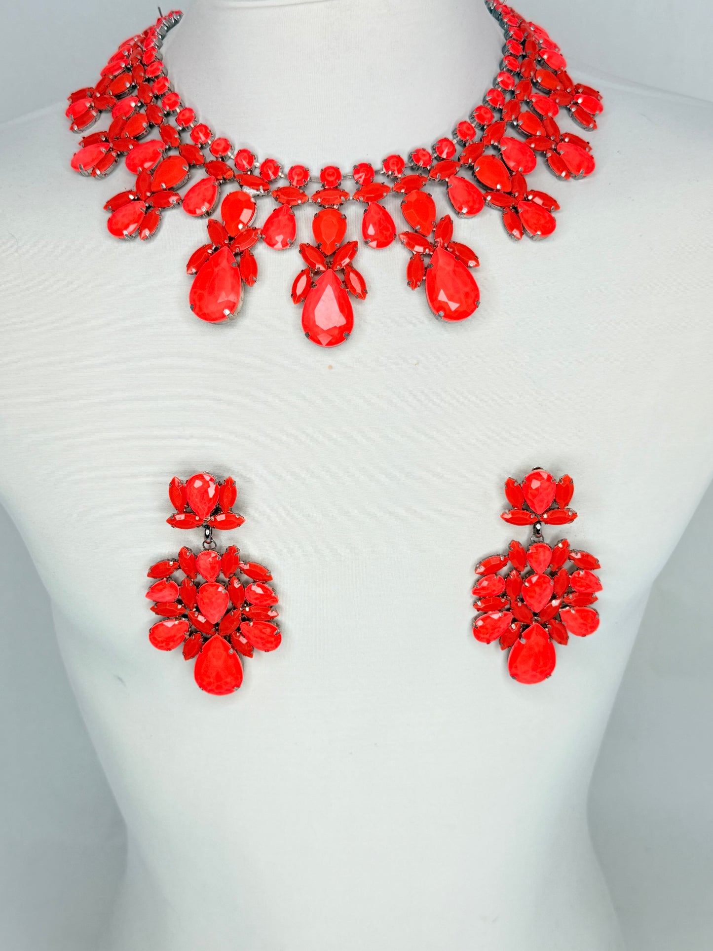 Neon Orange Necklace Set