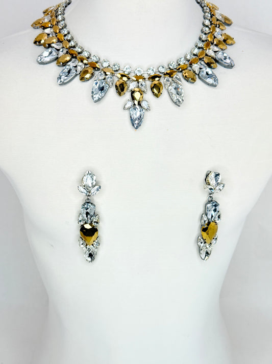Topaz & Clear Necklace Set