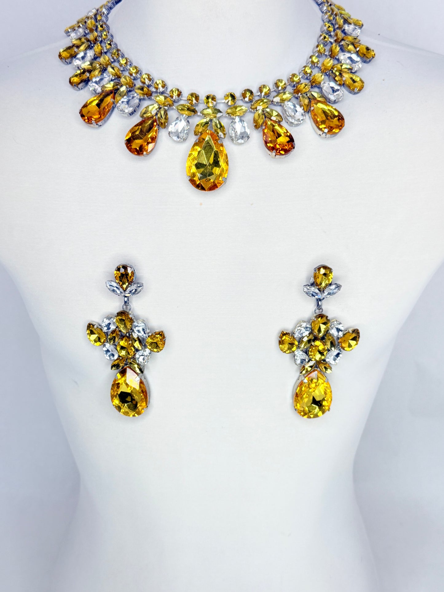 Topaz & Clear Necklace Set