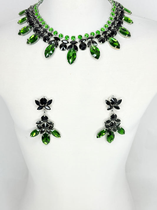 Green & Black Necklace Set