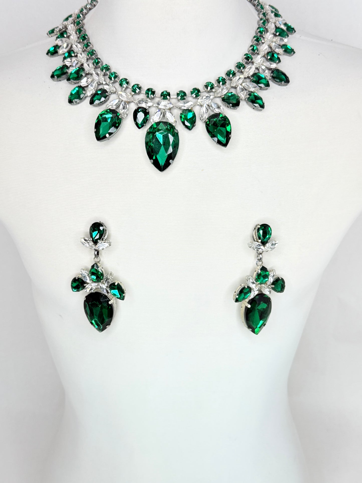 Green & Clear Necklace Set