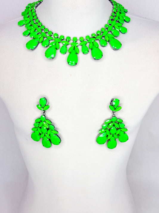 Neon Green Necklace Set