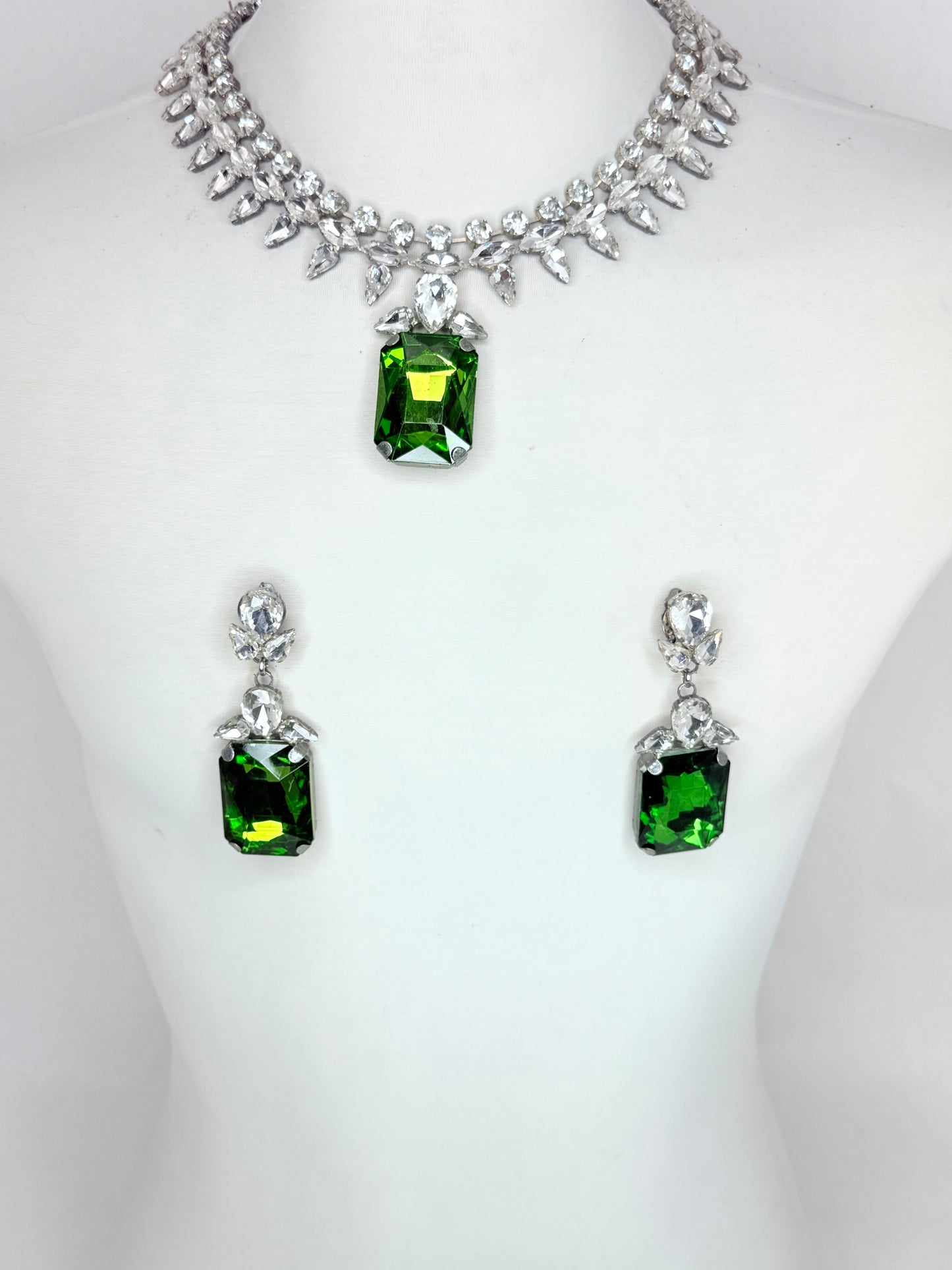 Green & Clear Necklace Set