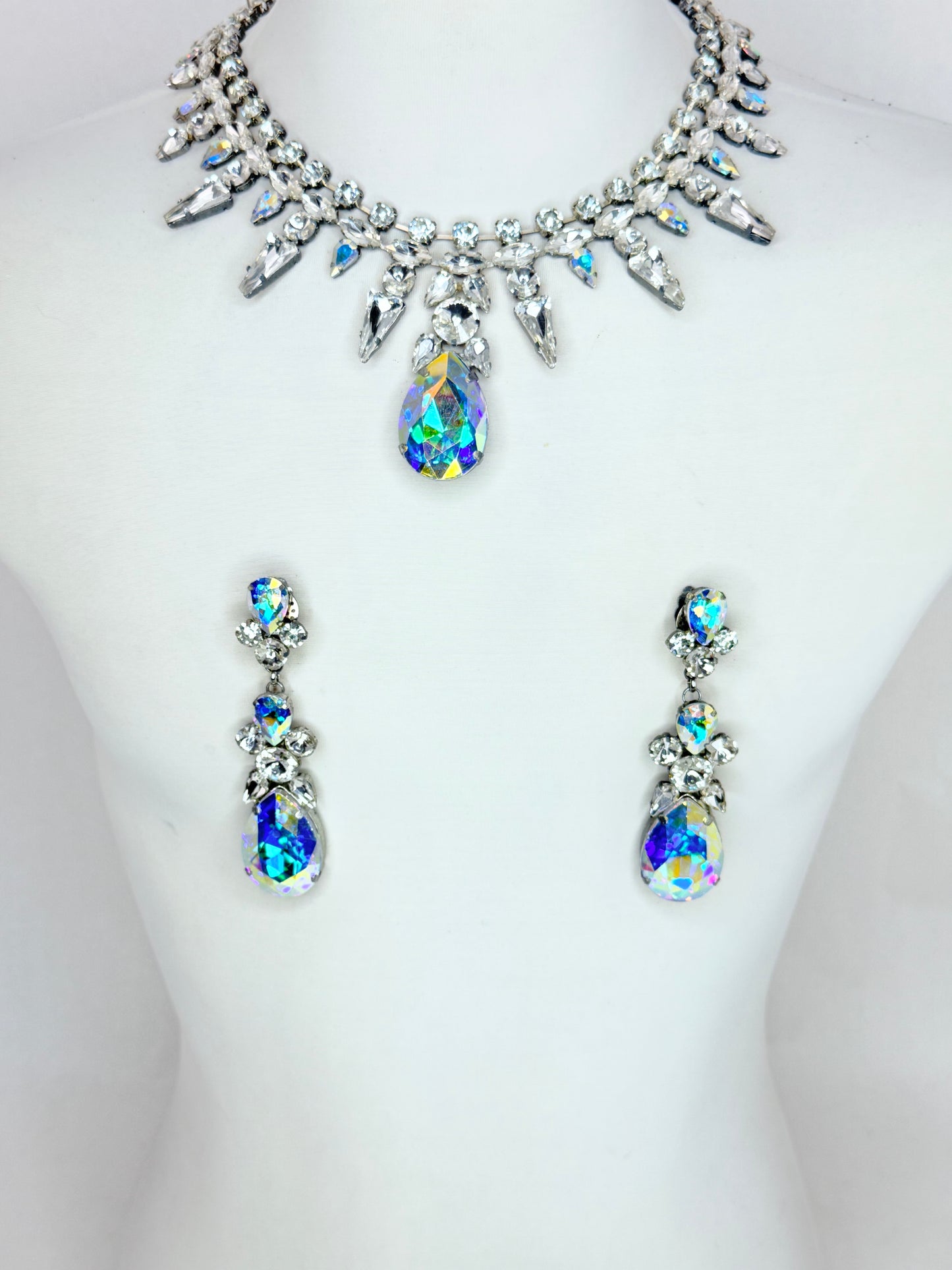 Blue Base AB & Clear Necklace Set