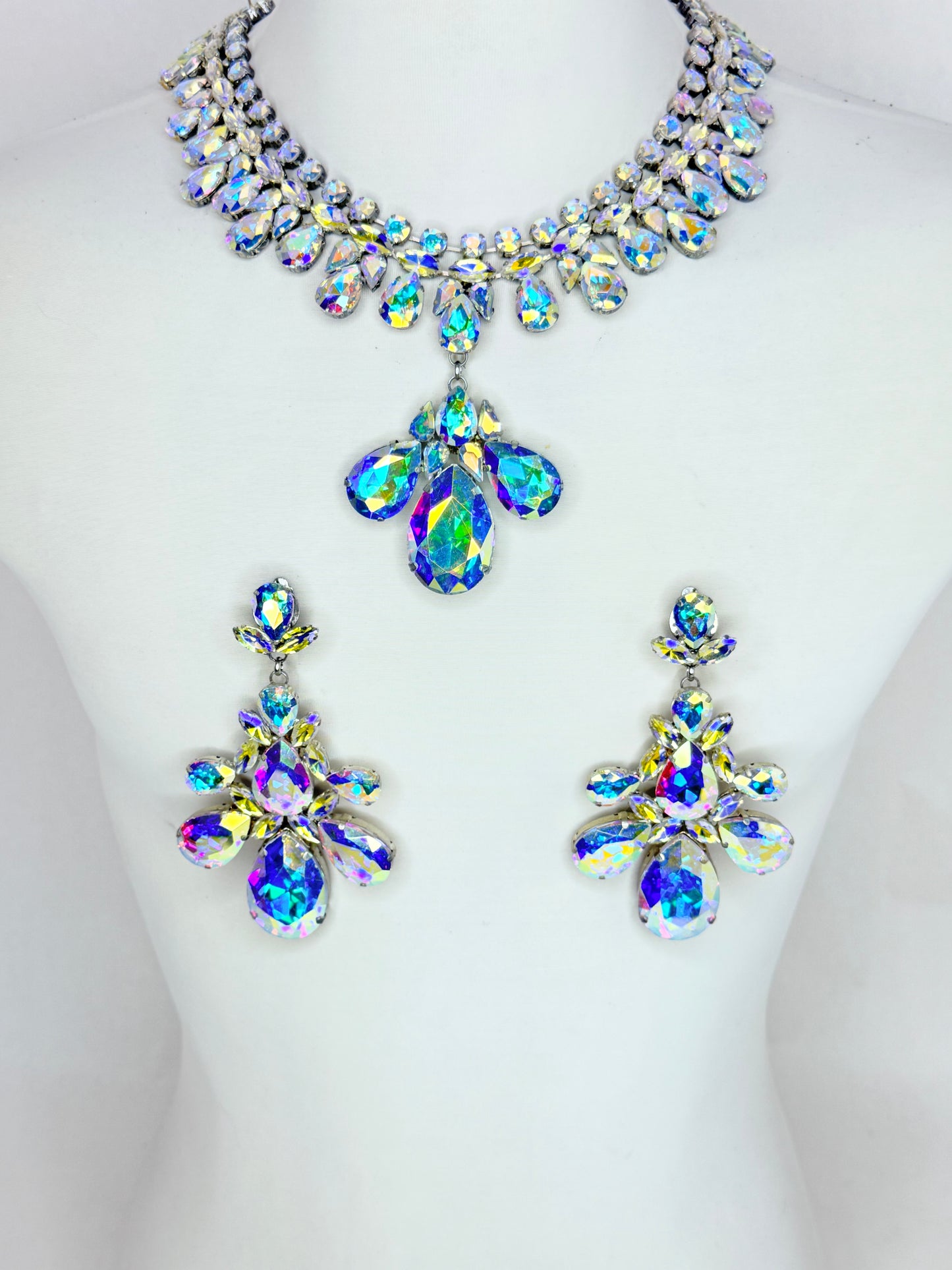 Blue Base AB & Night Sky Necklace Set