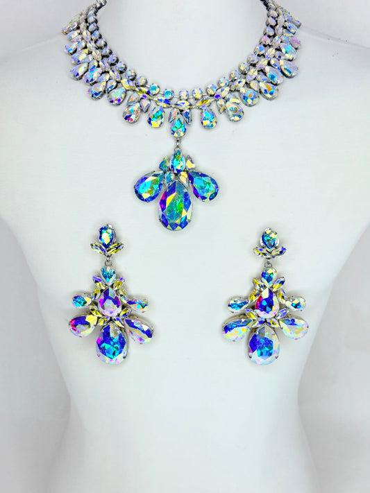 Blue Base AB & Night Sky Necklace Set