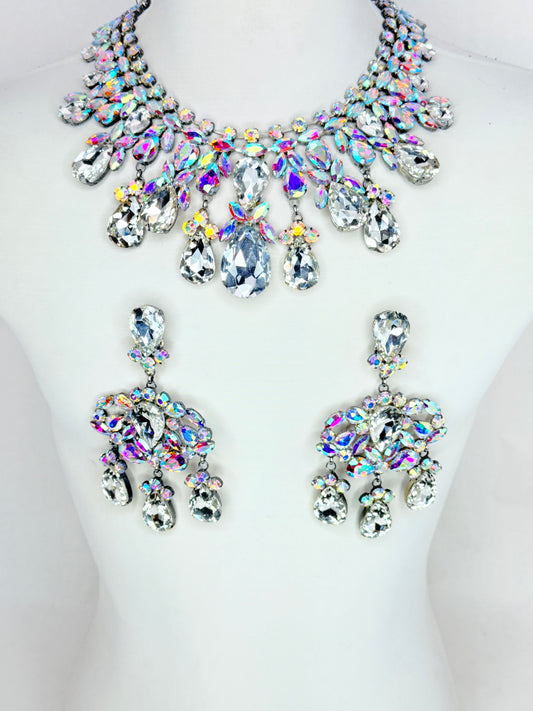 AB & Clear Necklace Set