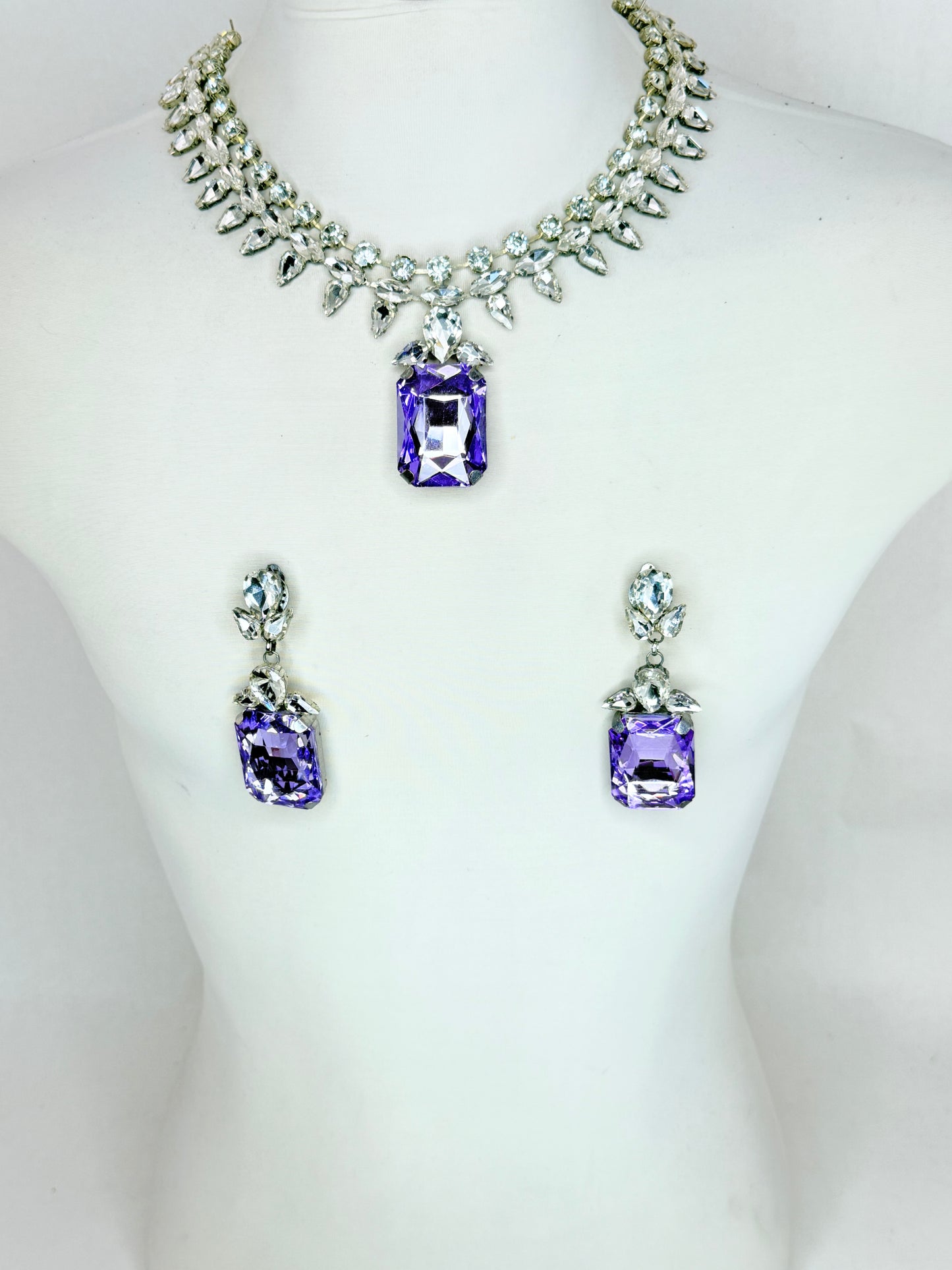 Light Purple & Clear Necklace Set