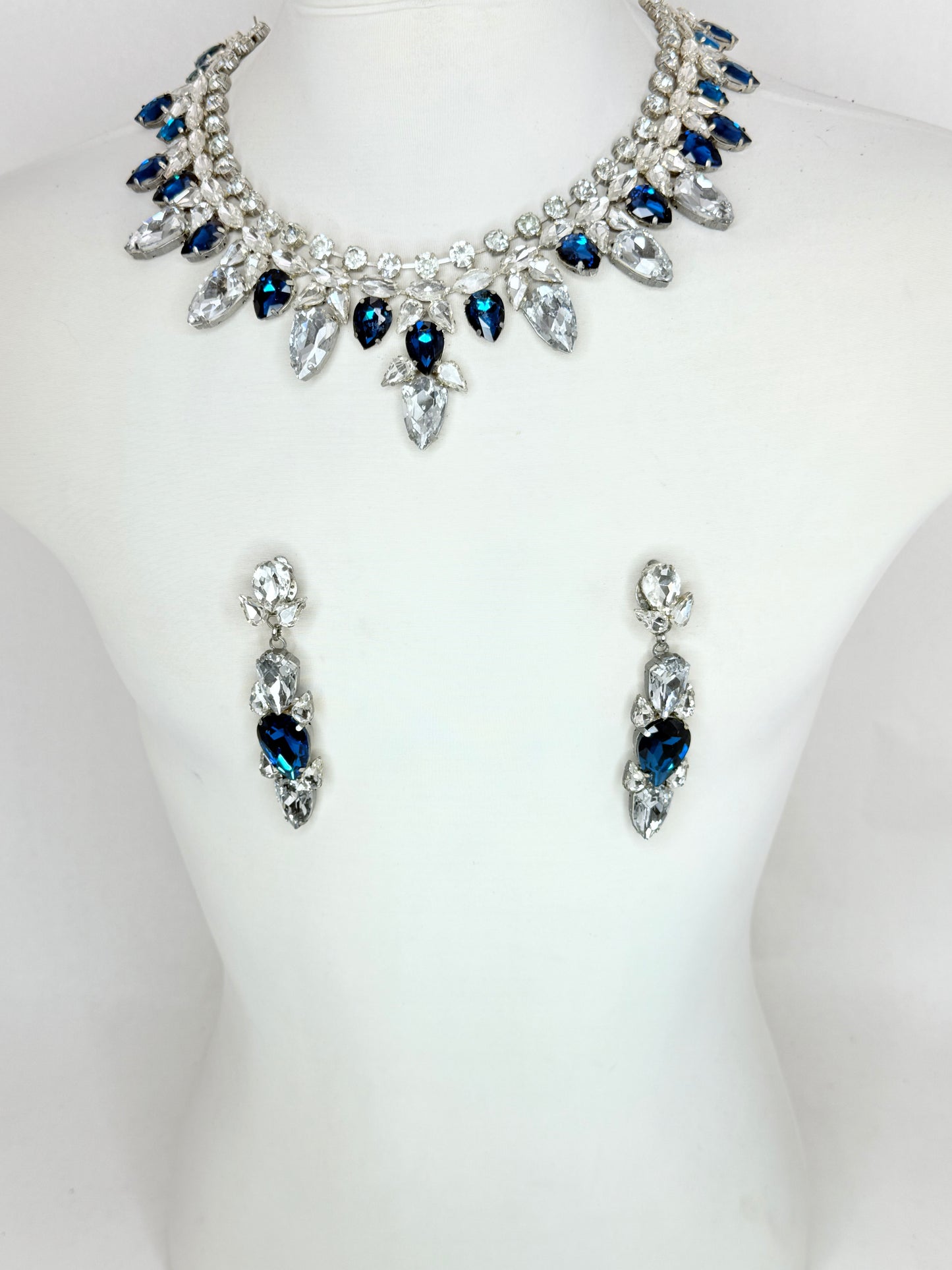 Blue Zircon & Clear Necklace Set