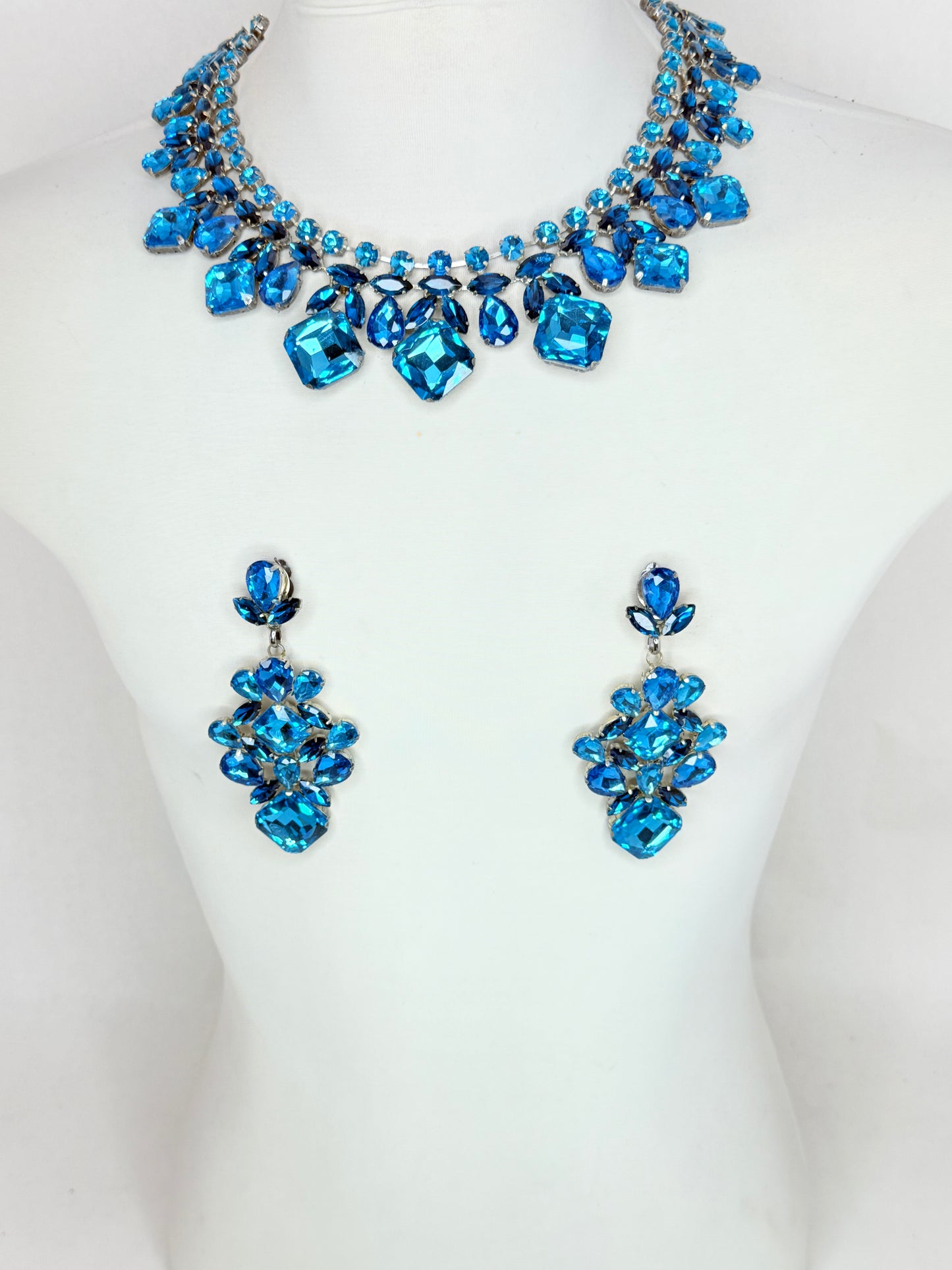 Aqua & Blue Zircon Necklace Set