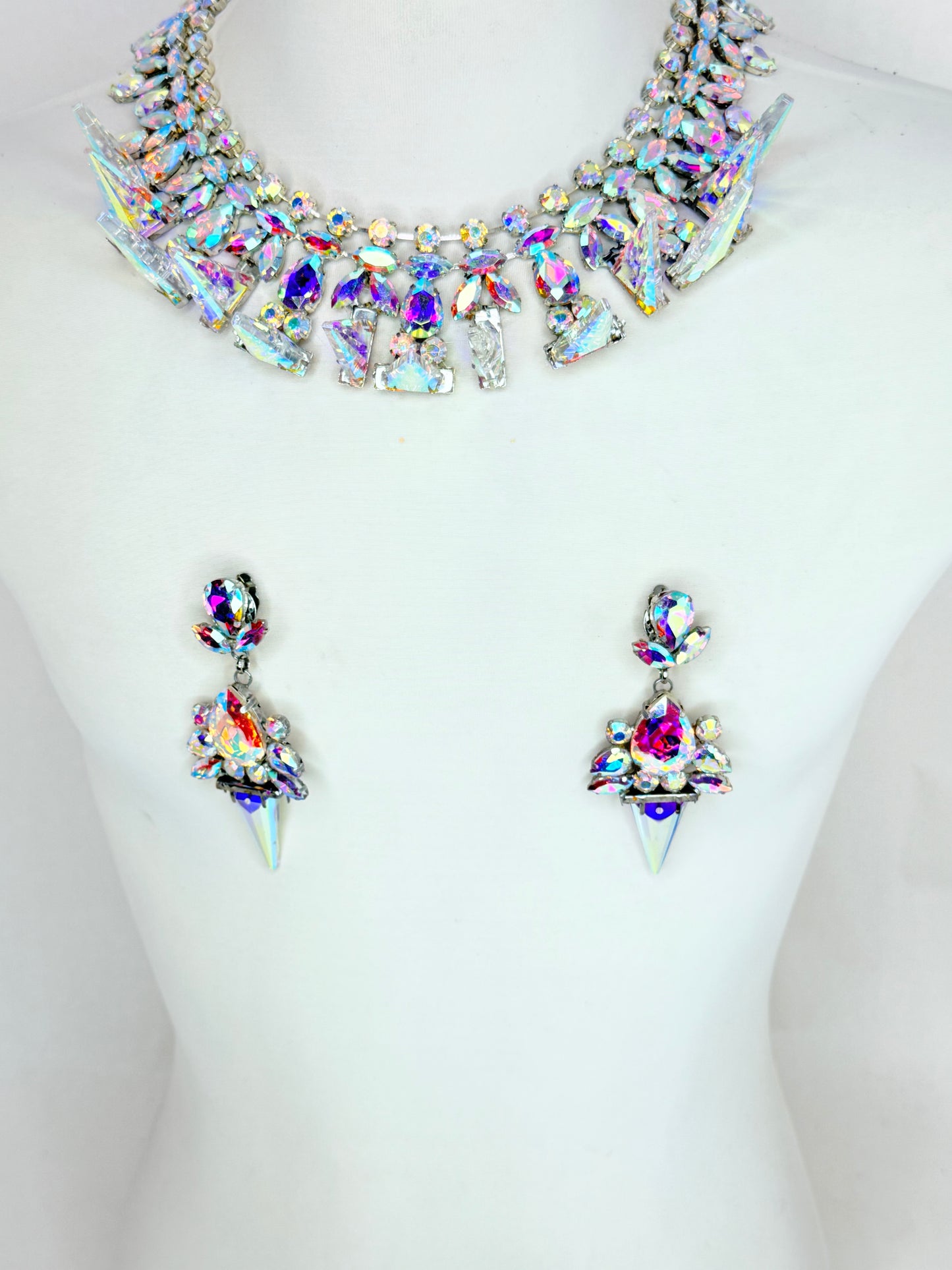 AB Necklace Set w/ Crystal Spikes
