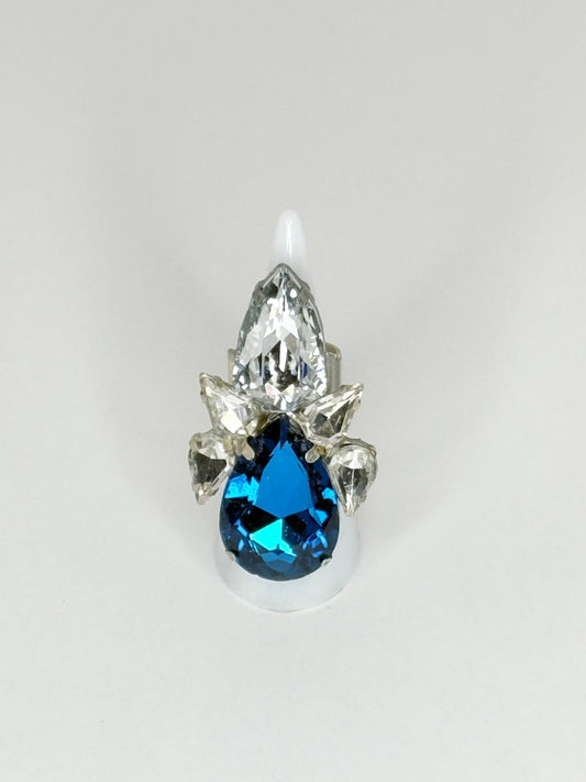 Blue Zircon & Clear Ring