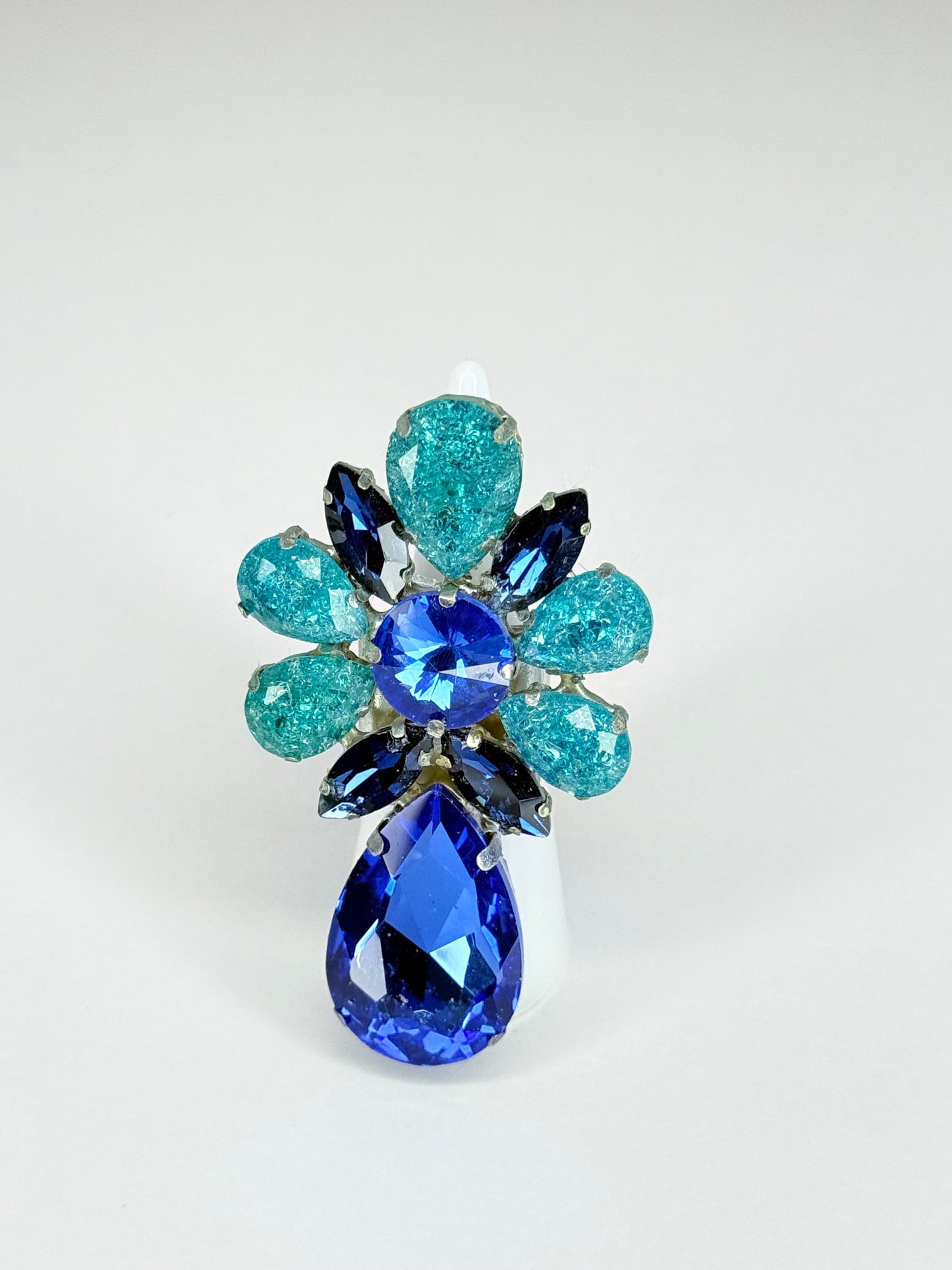 Sapphire Blue & Shattered Glass Ring