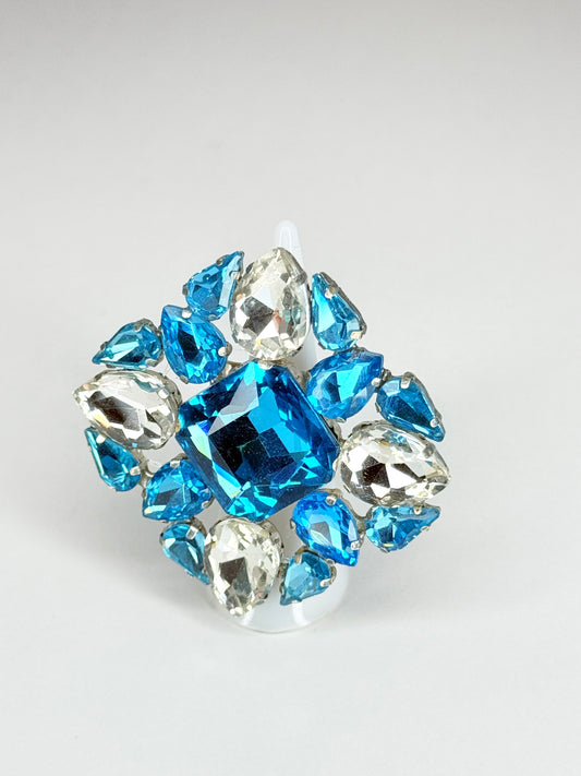 Aqua Blue & Clear Ring
