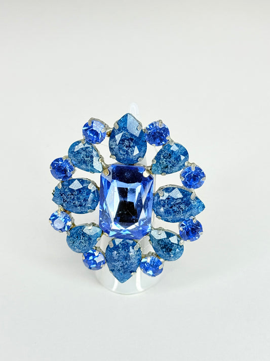 Sapphire Blue & Shattered Glass Ring