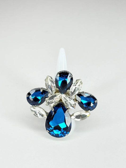 Blue Zircon & Clear Ring