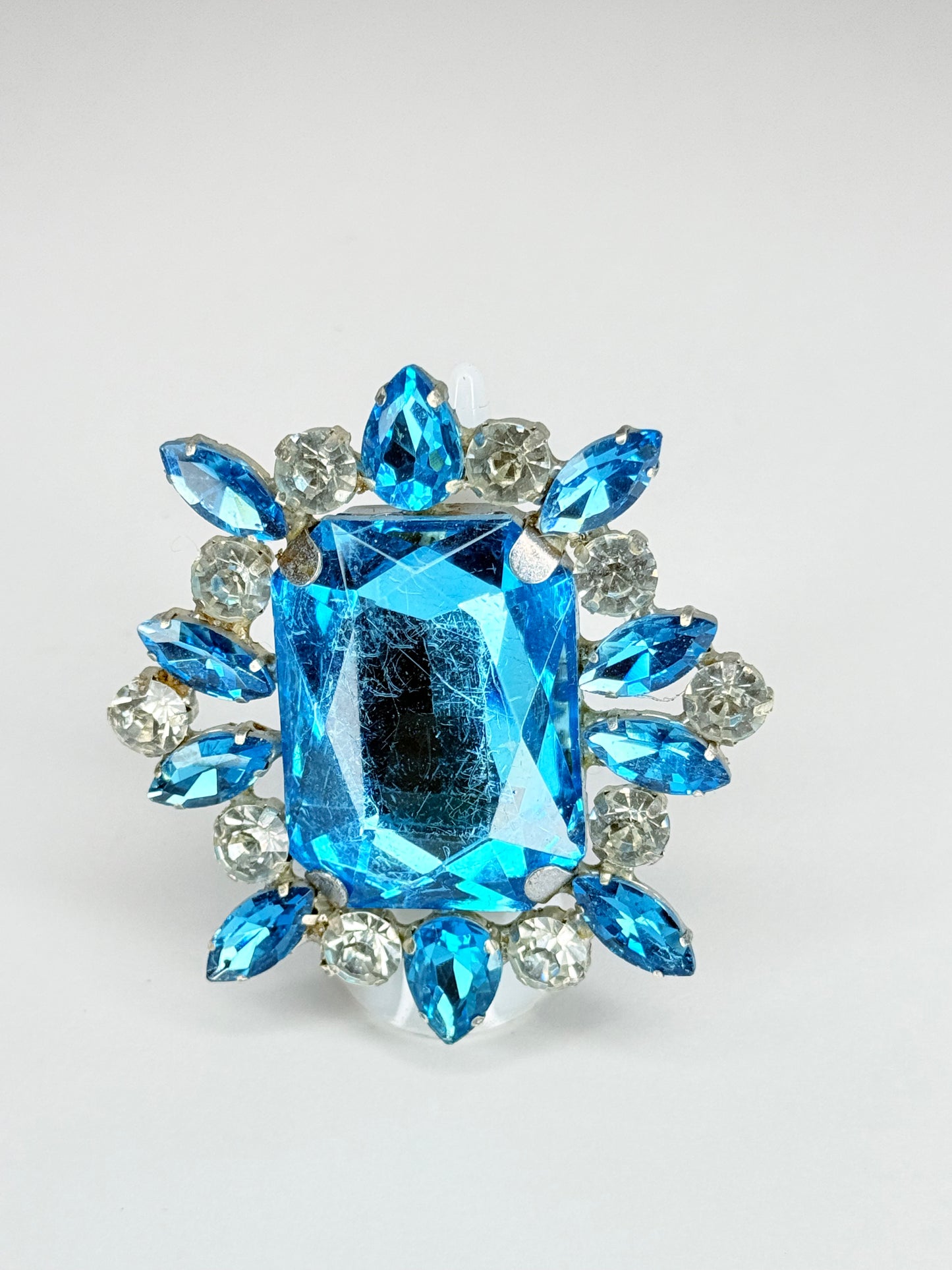 Aqua Blue & Clear Ring
