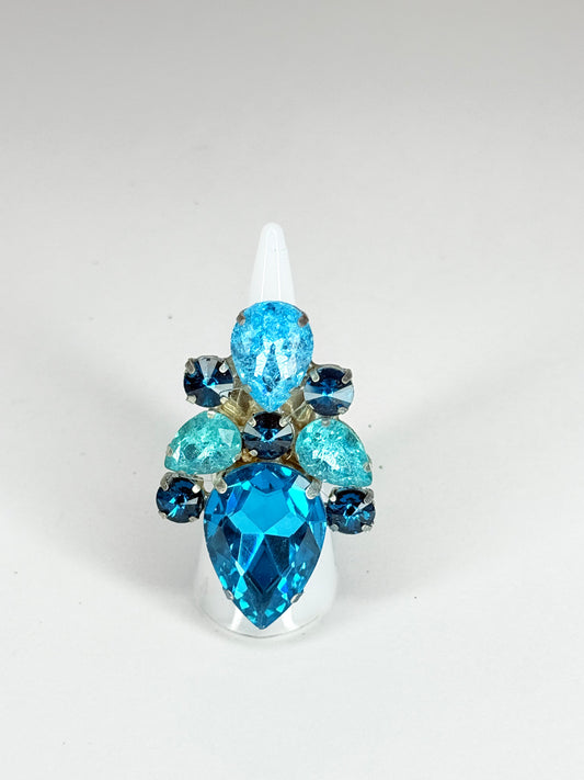 Blue Zircon & Shattered Glass Ring