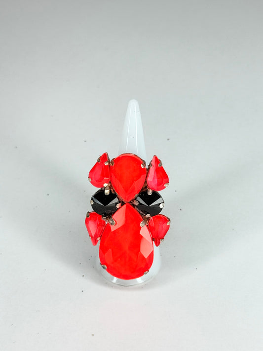 Neon Orange & Black Ring