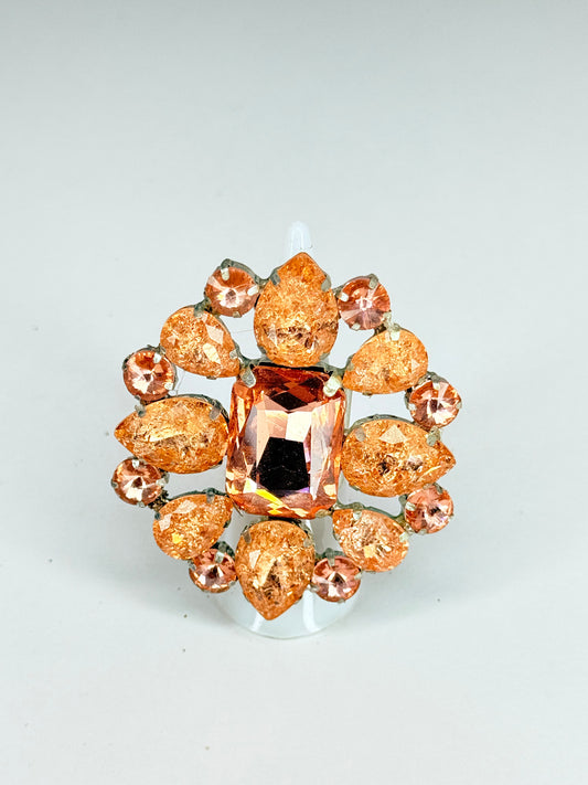 Peach & Shattered Glass Ring