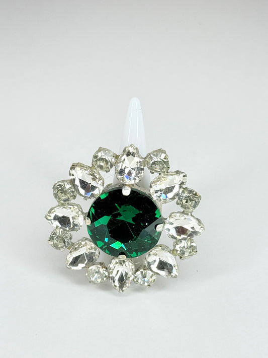 Green Zircon & Clear Ring