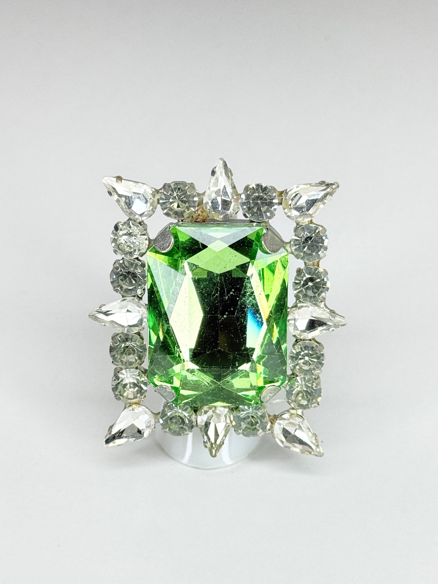 Peridot Green & Clear Ring