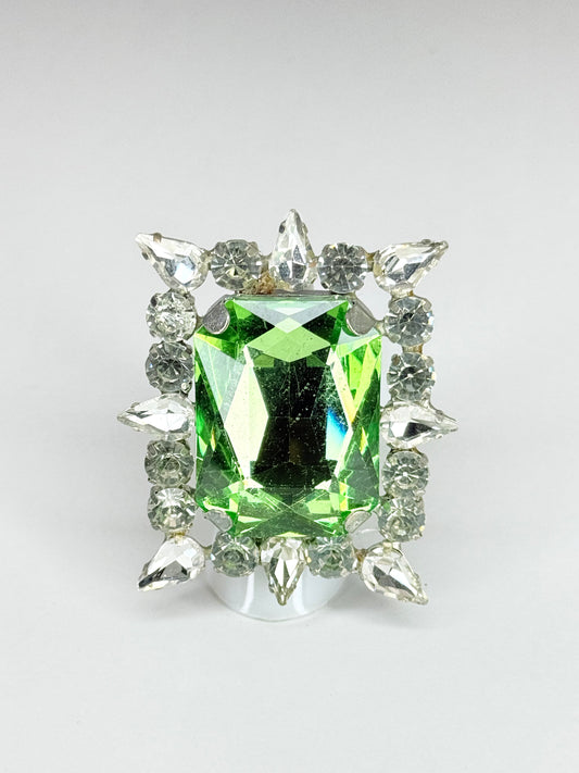 Peridot Green & Clear Ring