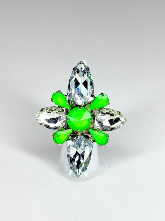 Neon Green & Clear Ring