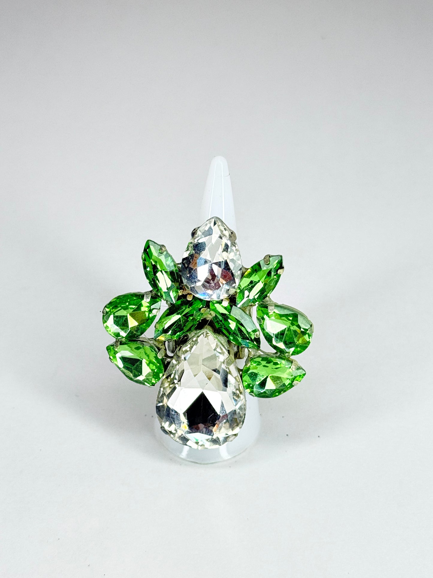 Peridot Green & Clear Ring
