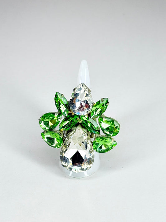 Peridot Green & Clear Ring