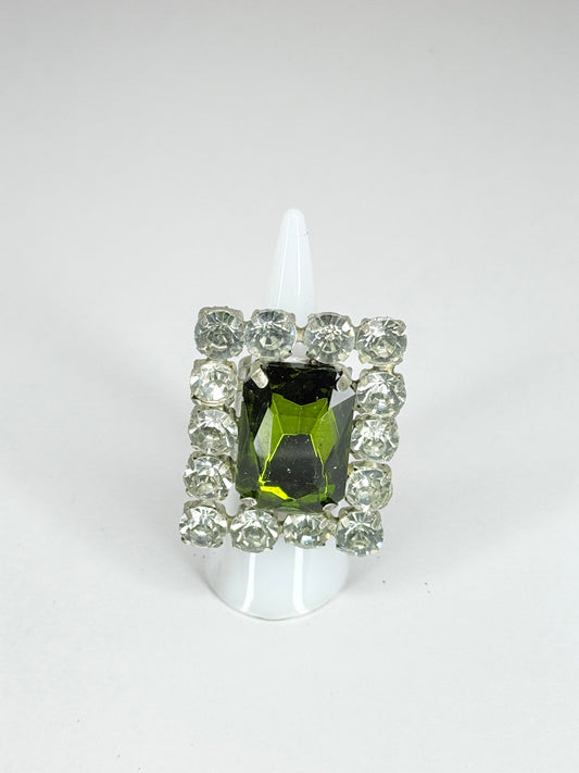Olive Green & Clear Ring