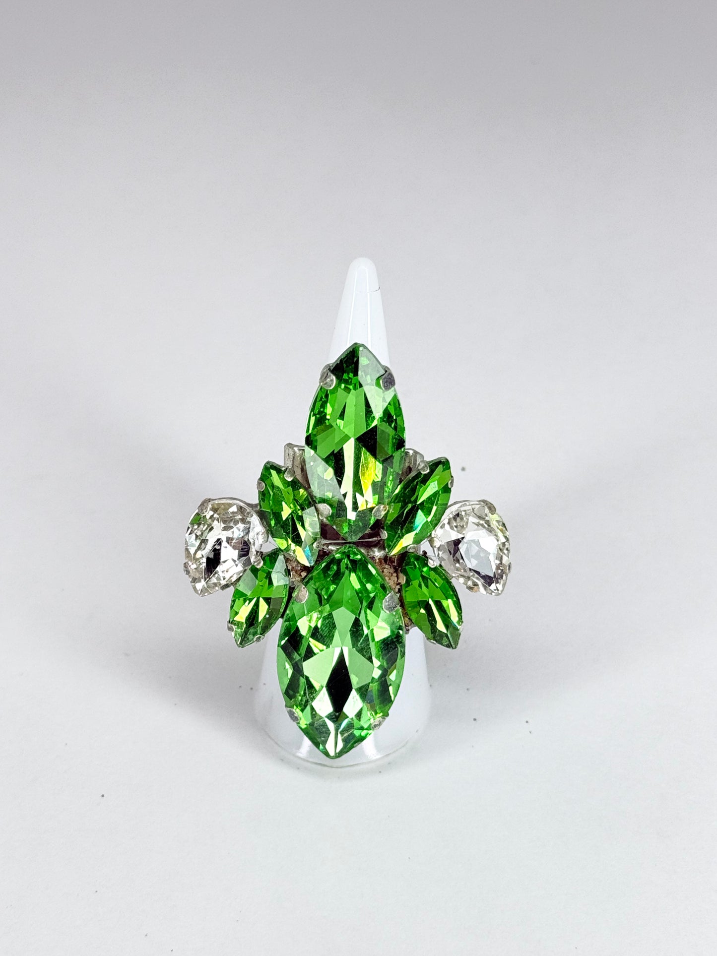 Peridot Green & Clear Ring