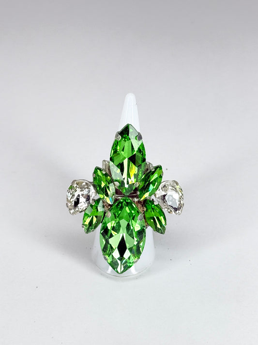 Peridot Green & Clear Ring