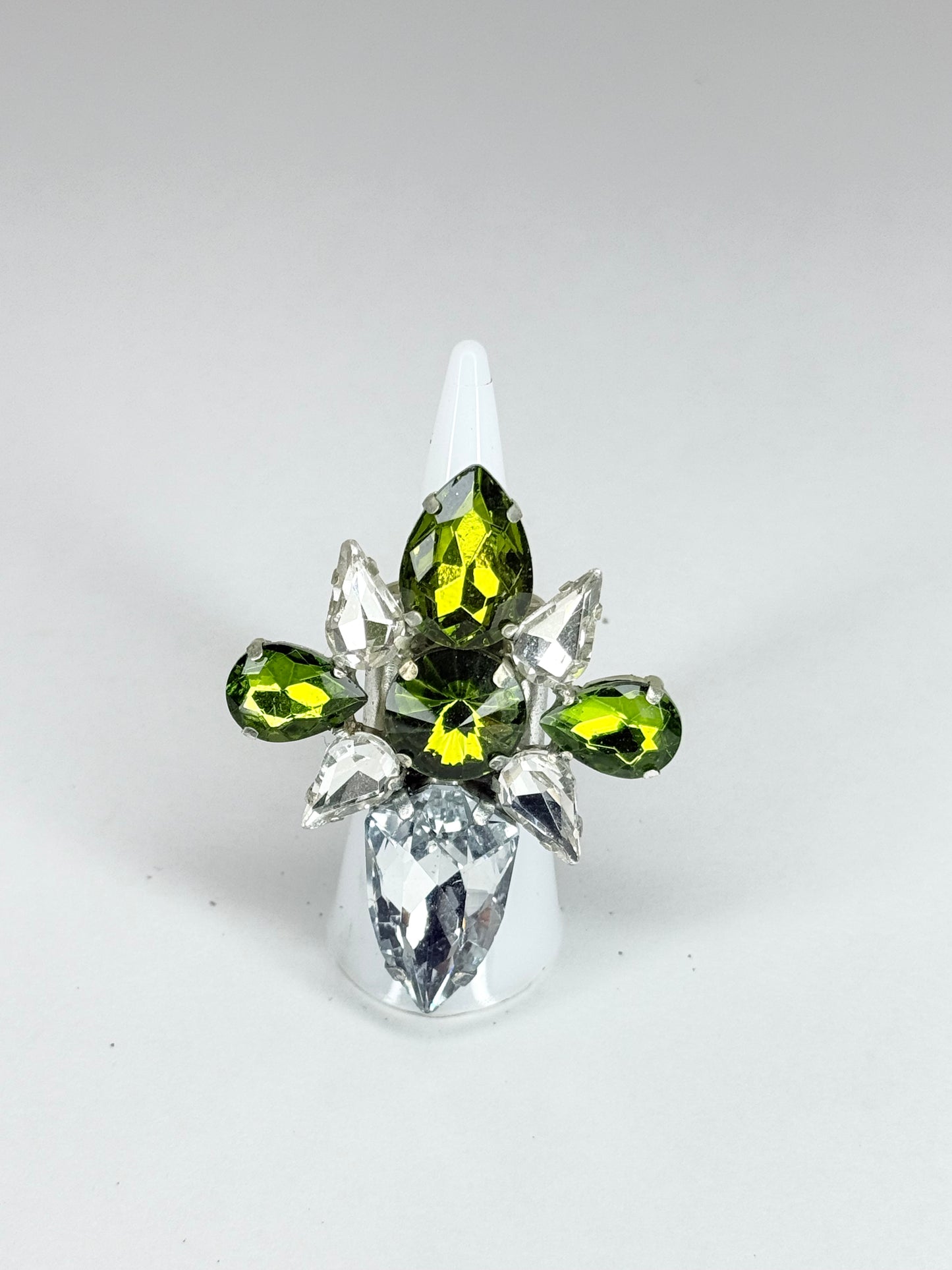 Olive Green & Clear Ring