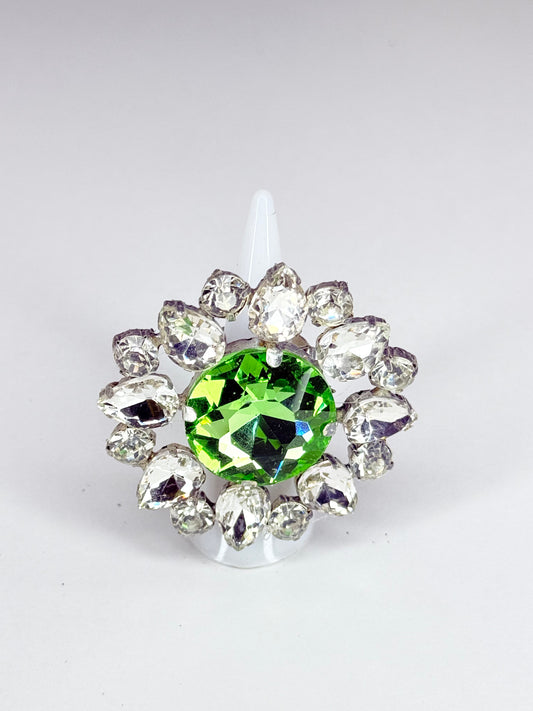 Peridot Green & Clear Ring