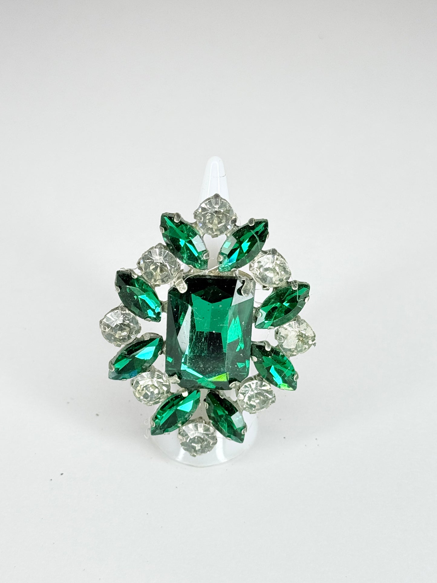 Green Zircon & Clear Ring