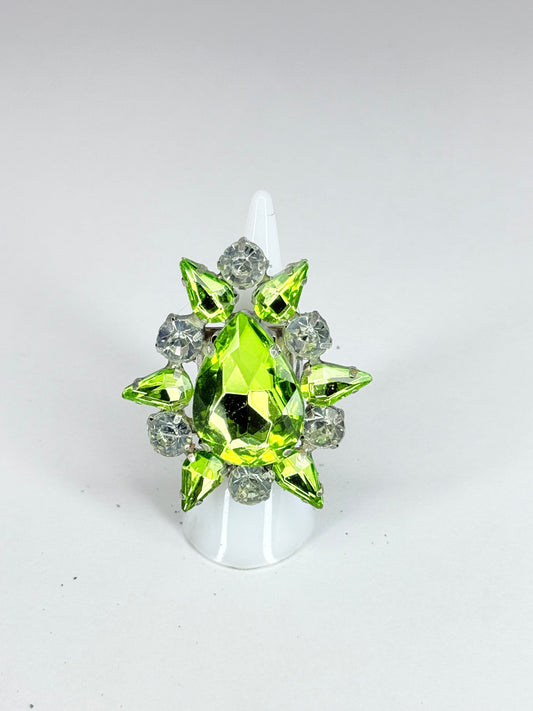 Lime Green & Clear Ring