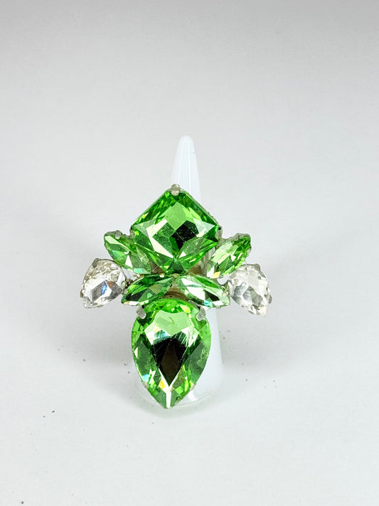 Peridot Green & Clear Ring
