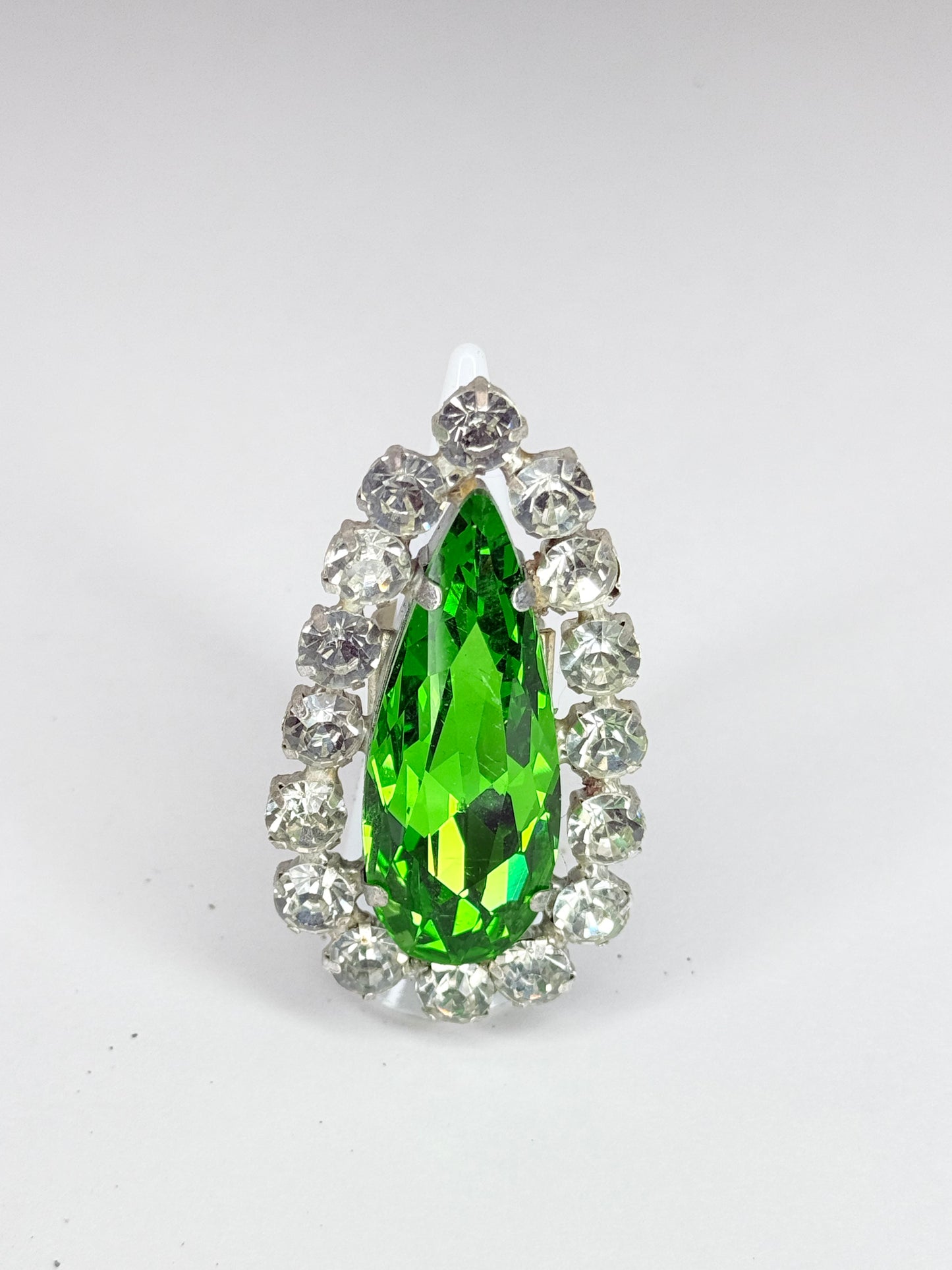Emerald Stiletto & Clear Ring