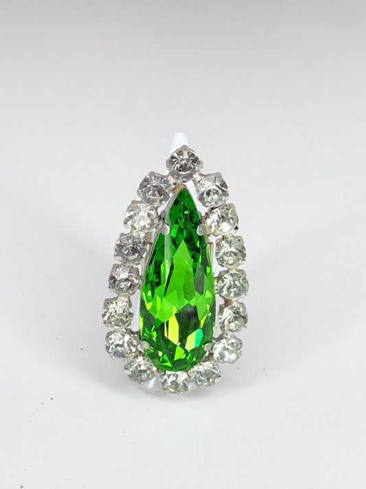 Emerald Stiletto & Clear Ring