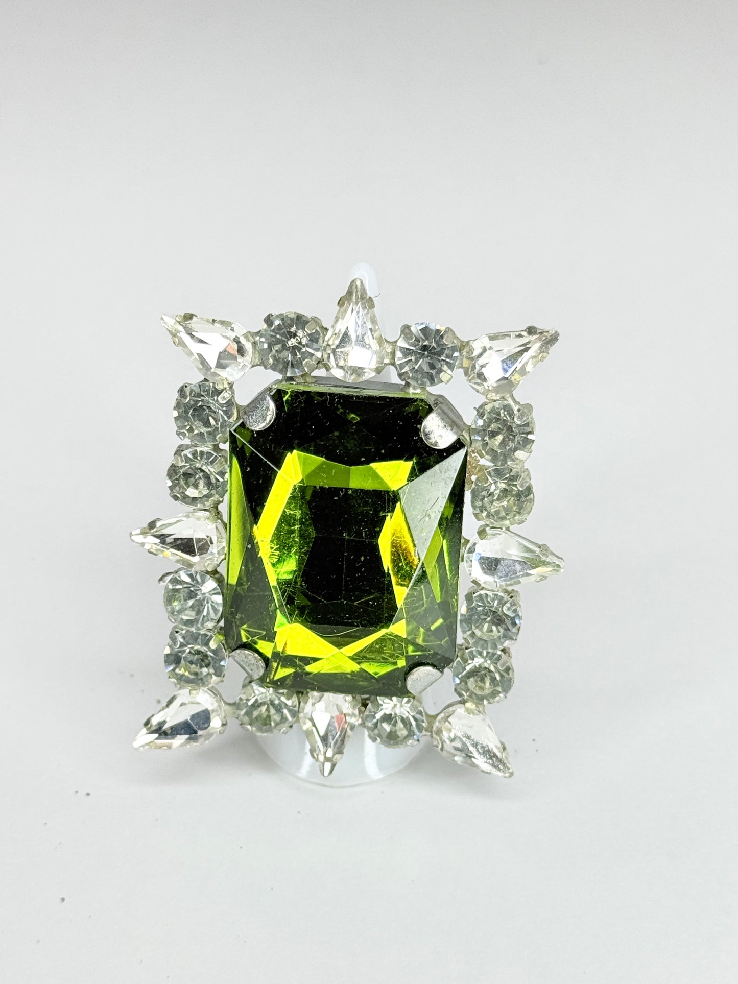 Olive Green & Clear Ring
