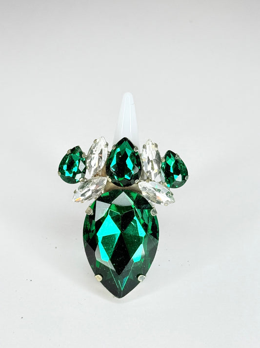 Green Zircon & Clear Ring