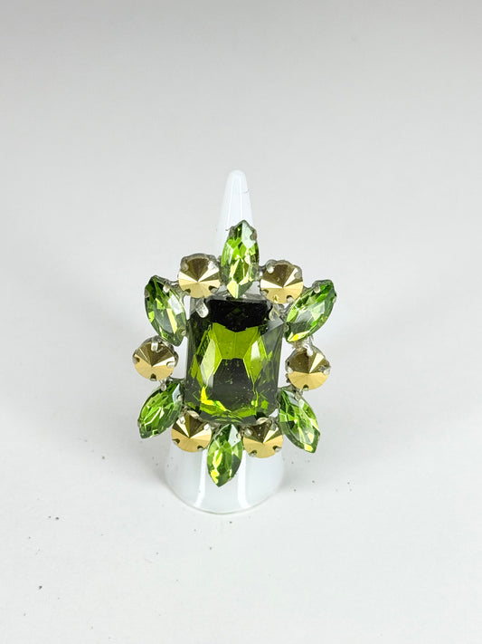 Olive Green & Gold Ring