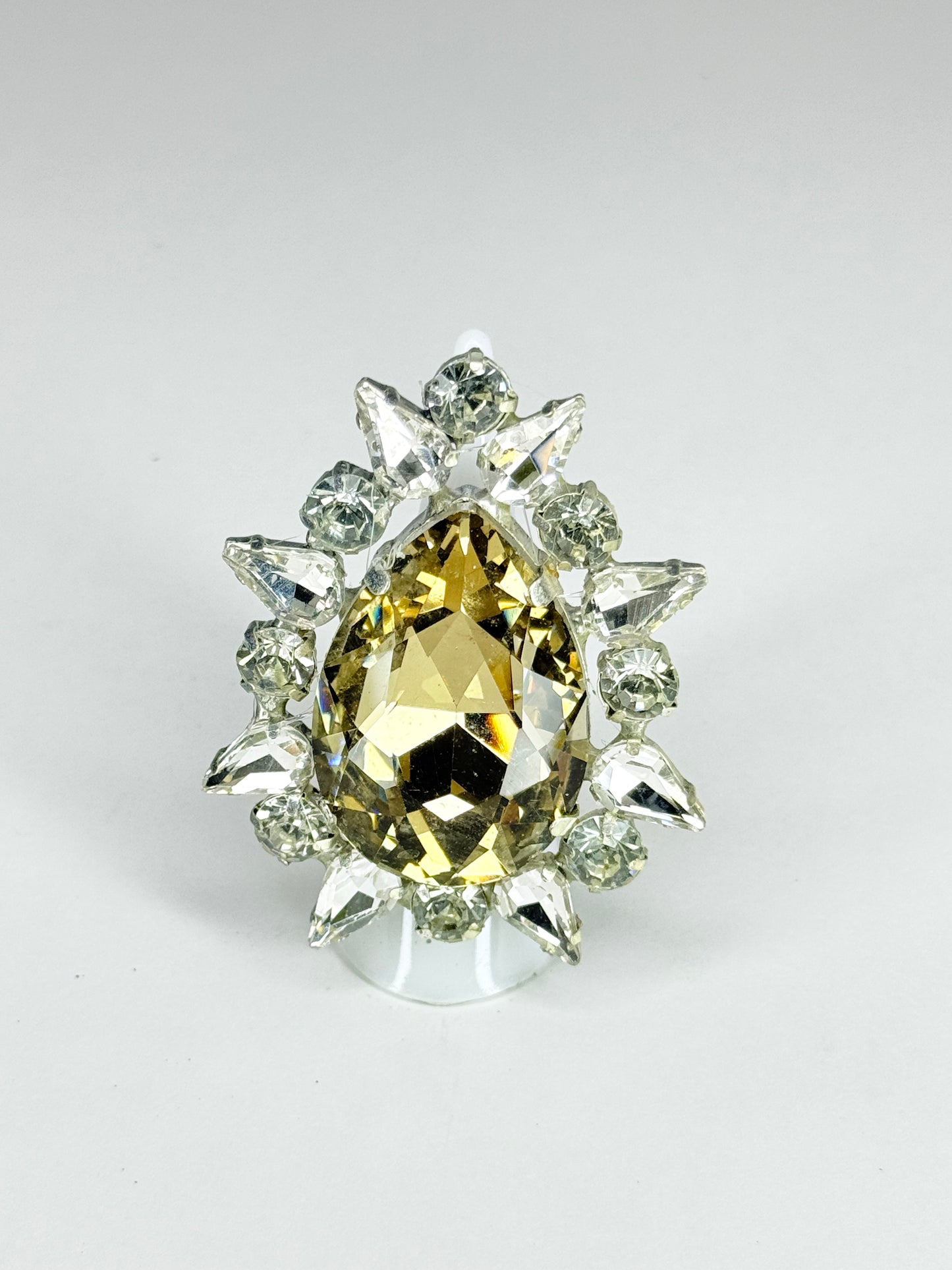 Smoked Topaz & Clear Ring