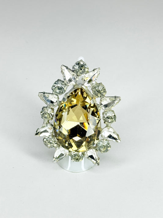 Smoked Topaz & Clear Ring