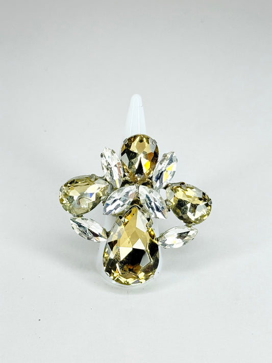 Smoked Topaz & Clear Ring