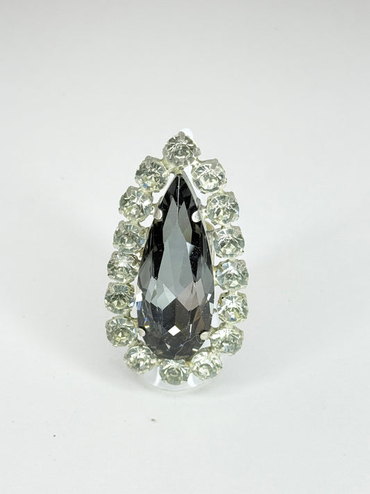 Grey Stiletto & Clear Ring