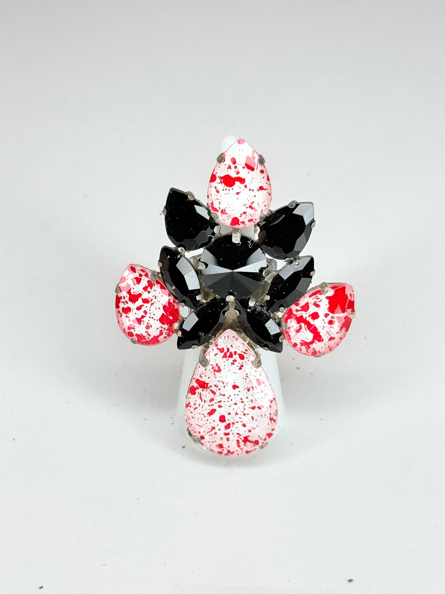 Black & Red Eggshell Ring