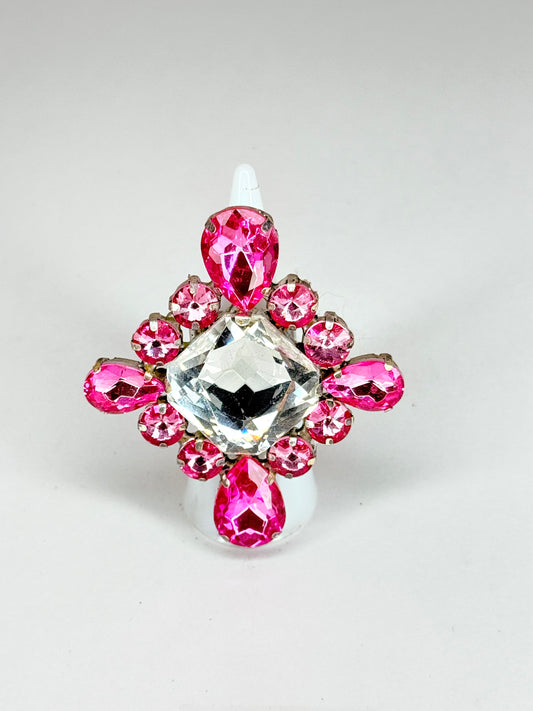 Rose Pink & Clear Ring