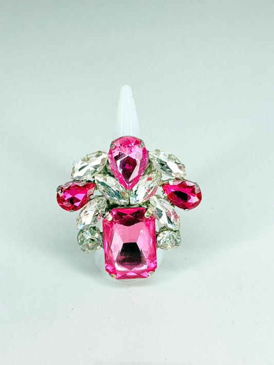 Rose Pink & Clear Ring